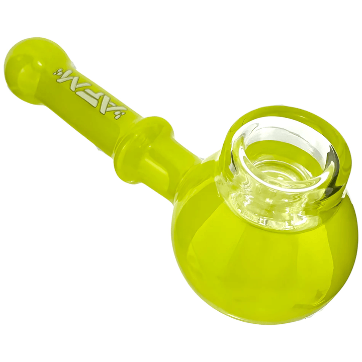 AFM Glass 5in 7 Hole Pipe — Yellow colorway multi-hole glass hand pipe