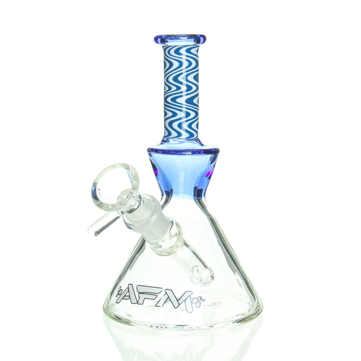 AFM Glass 6in Mini Beaker Reversals Blue — compact 6in beaker bong with blue reversals color accent