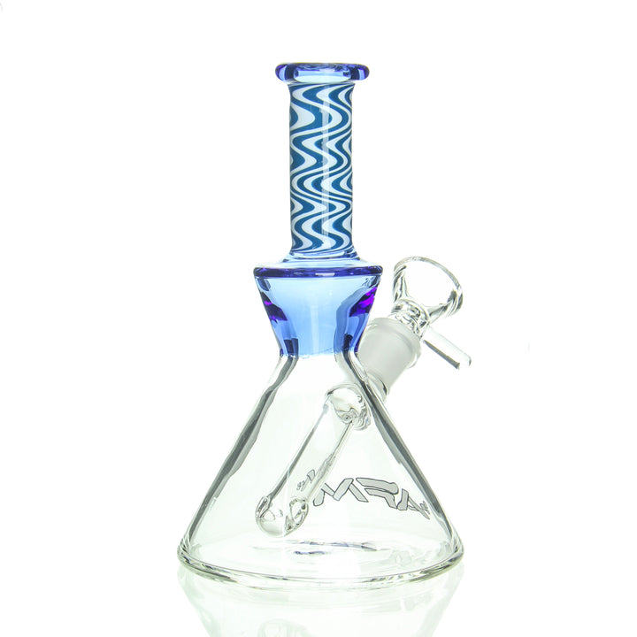 AFM Glass 6in Mini Beaker Reversals Blue — blue reversals 6in mini beaker shown from alternate angle