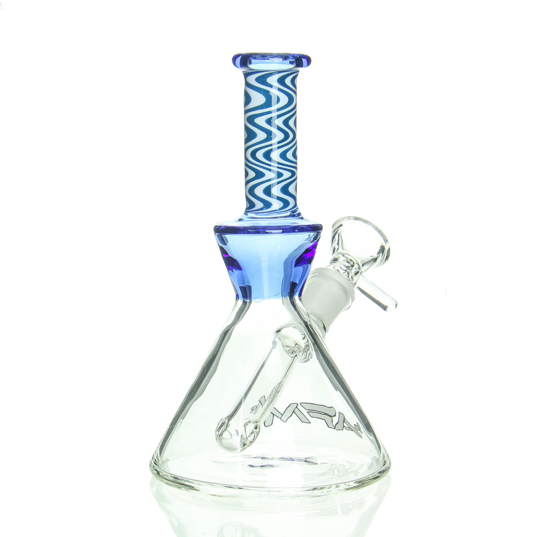 AFM Glass 6in Mini Beaker Reversals Blue — blue reversals 6in mini beaker shown from alternate angle
