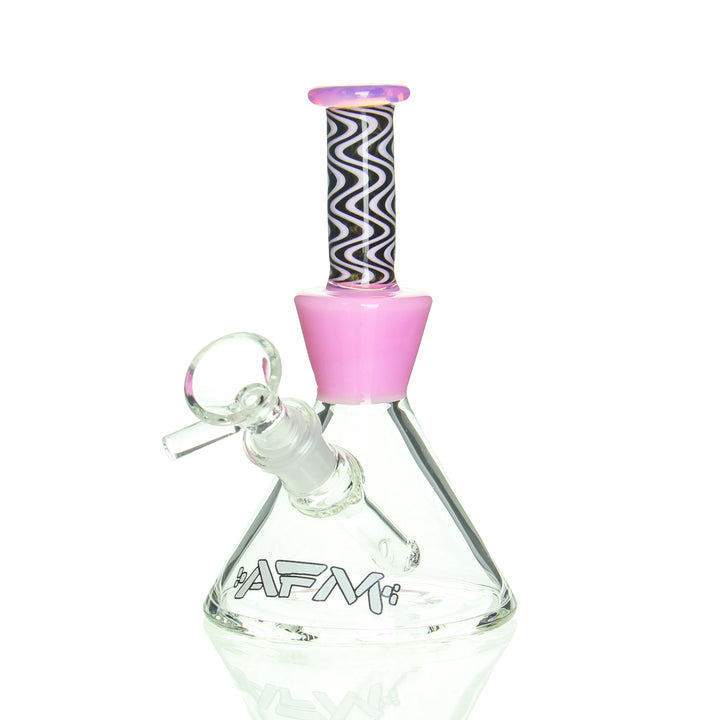 AFM Glass 6in Mini Beaker Reversals Pink — compact 6in beaker bong with pink reversals color accent