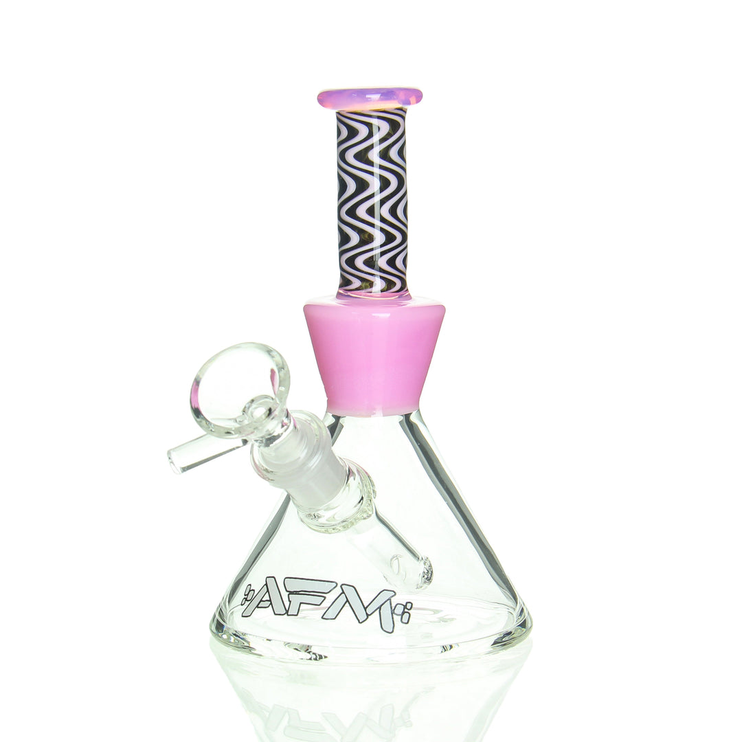 AFM Glass 6in Mini Beaker Reversals Pink — compact 6in beaker bong with pink reversals color accent