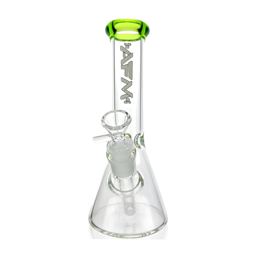 AFM Glass 8in Beaker with Colored Lip — colored lip beaker water pipe, alternate angle