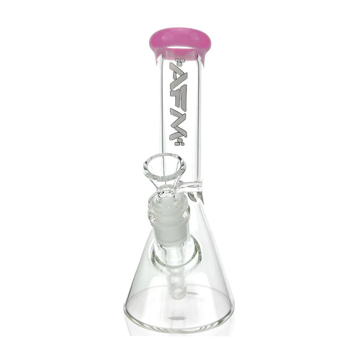 AFM Glass 8in Beaker with Colored Lip — colored lip beaker water pipe, side profile