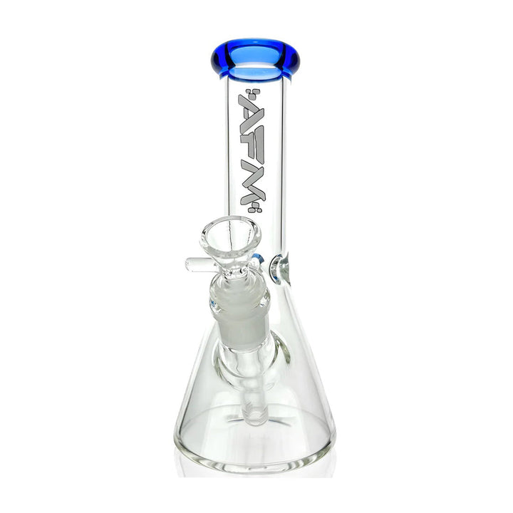 AFM Glass 8in Beaker with Colored Lip — colored lip beaker water pipe, detail view