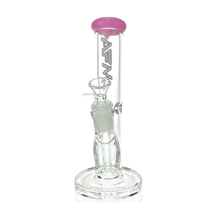 AFM Glass 8in Straight with Colored Lip — colored lip straight tube water pipe, alternate angle