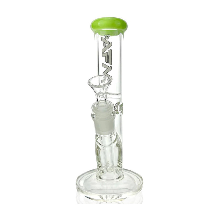 AFM Glass 8in Straight with Colored Lip — colored lip straight tube water pipe, side profile