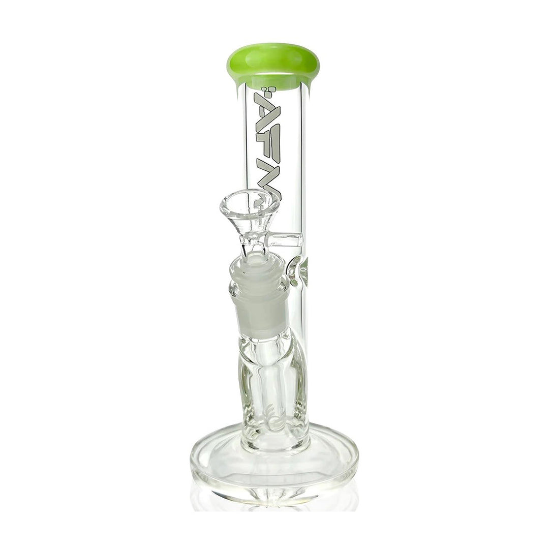 AFM Glass 8in Straight with Colored Lip — colored lip straight tube water pipe, side profile