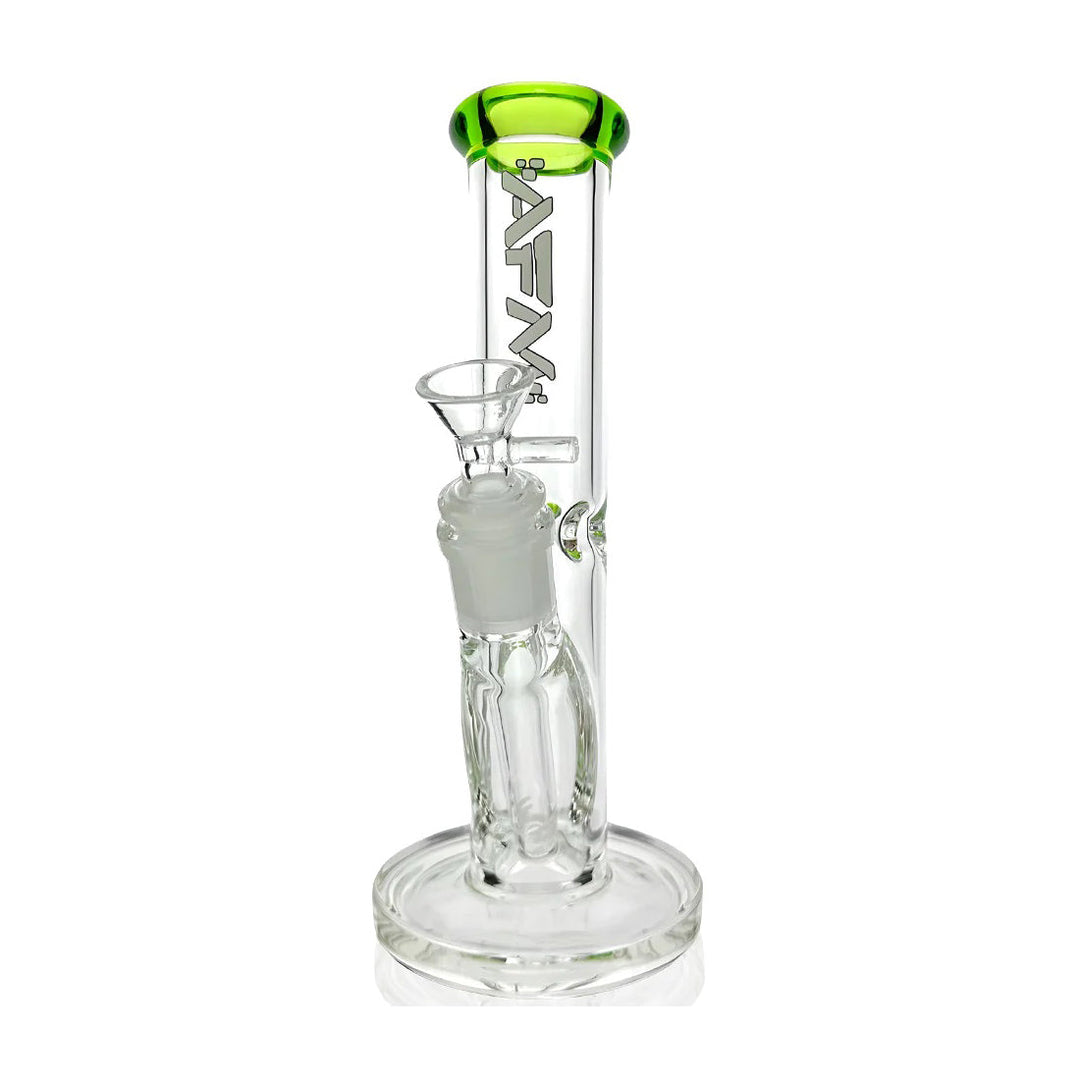 AFM Glass 8in Straight with Colored Lip — colored lip straight tube water pipe, detail view