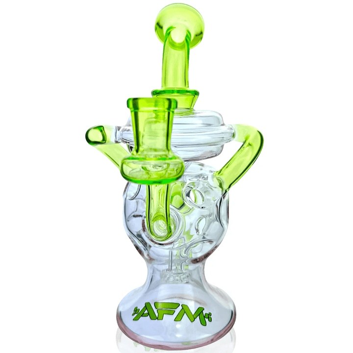 AFM Glass 8in Swiss Ball Dual Recycler — dual recycler dab rig, hero shot
