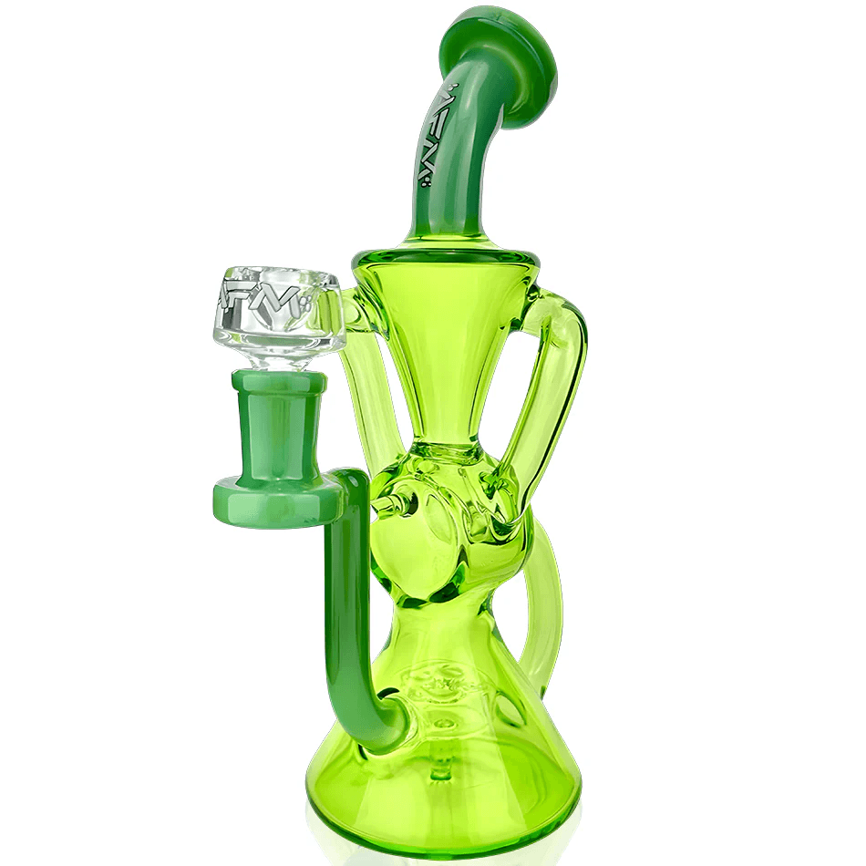 AFM Glass 9in Hour Glass Dual Recycler — hourglass dual recycler dab rig