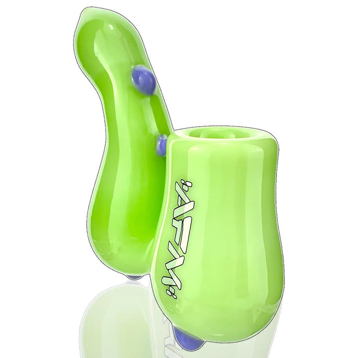 AFM Glass Standup Sherlock Pipe — Slime Green colorway standing sherlock pipe, hero shot