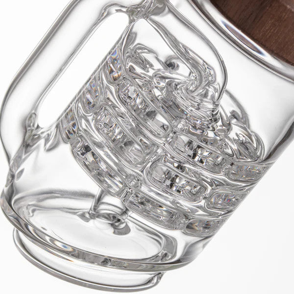 Close-up of MJ Arsenal Halo Peak Top percolator system for smoother vapor diffusion