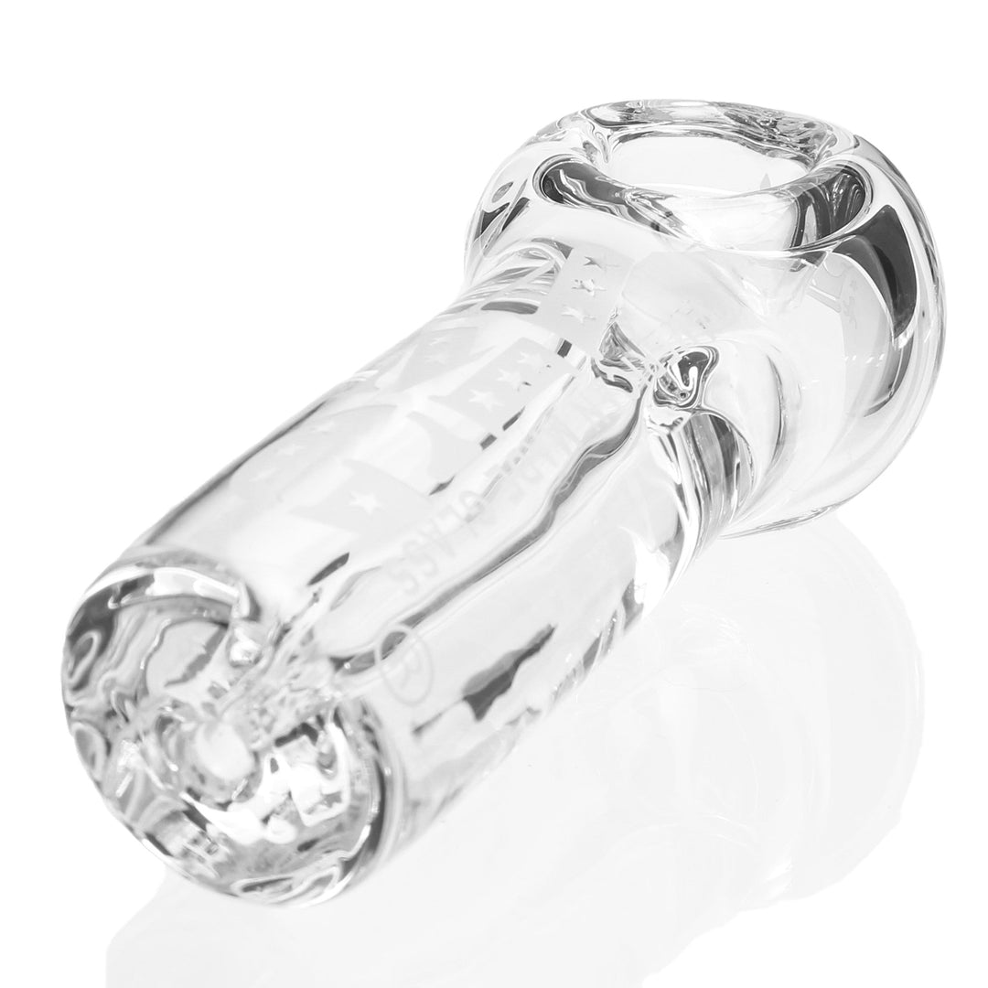 AMG 7mm Heavy Spoon — thick 7mm glass spoon hand pipe, alternate angle