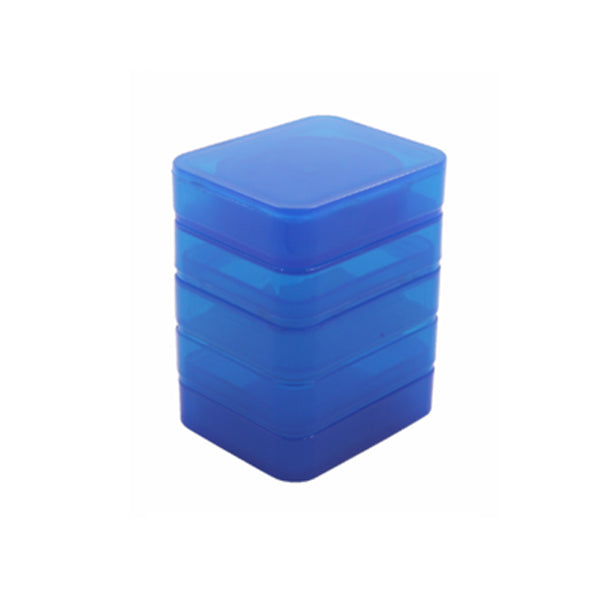 Angies Boutique 2in Square 4-Piece Plastic Grinder — square plastic grinder with kief catcher, detail view