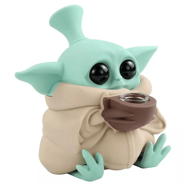 Angies Boutique 5in Silicone Baby Grogu Bubbler — Grogu-shaped silicone bubbler, hero shot