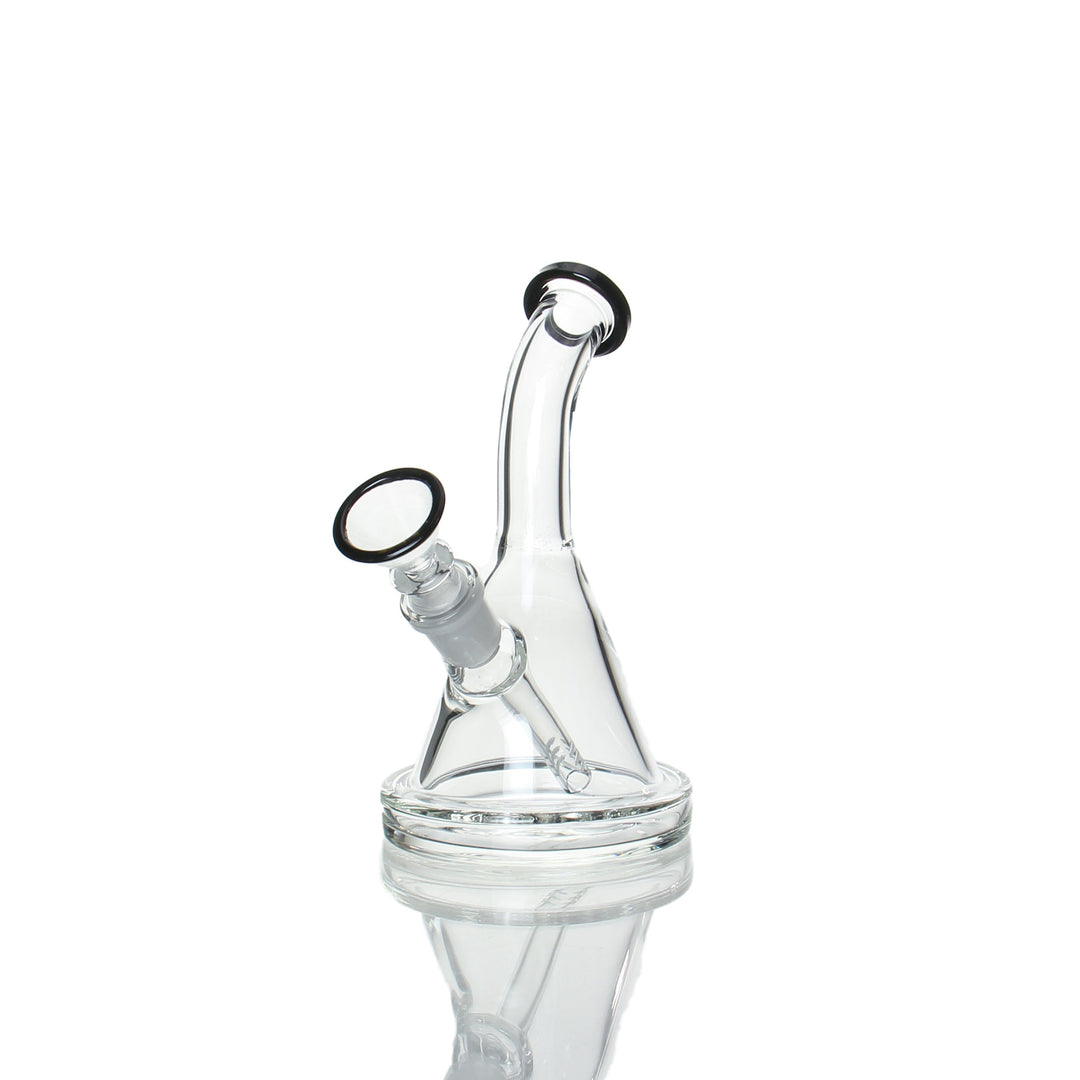 6 inch Fixed Mini Beaker Bent Neck Black water pipe