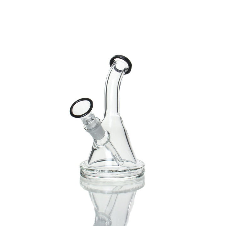 6 inch Fixed Mini Beaker Bent Neck Black water pipe