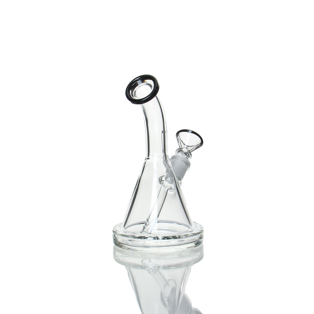 6 inch Fixed Mini Beaker Bent Neck Black alternate angle