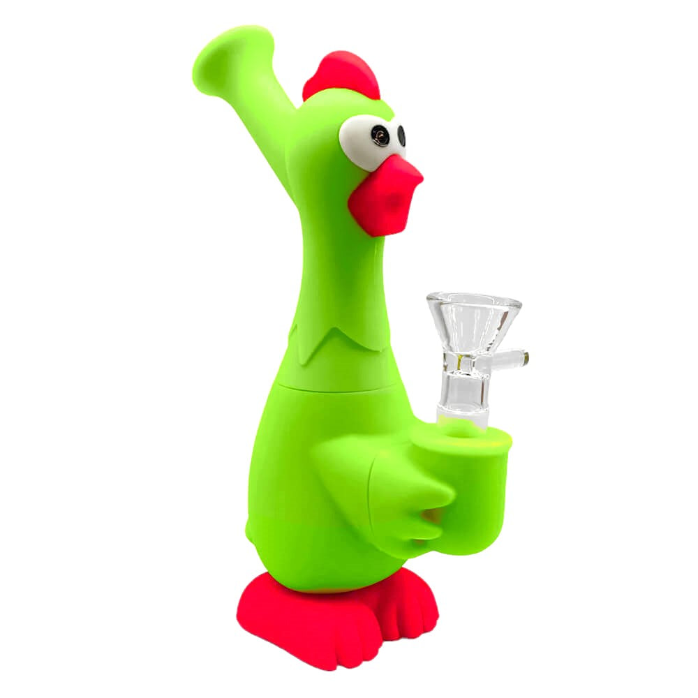 Angies Boutique 6in Silicone Rubber Chicken Bong — novelty rubber chicken silicone bong, hero shot