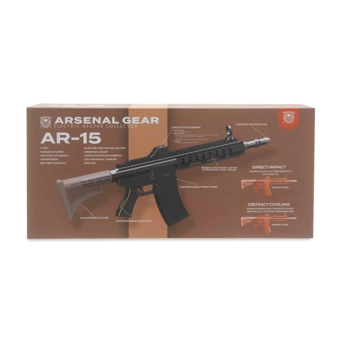 Arsenal Gear AR-15 Electric Nectar Collector — Black rifle-styled electric nectar collector, side profile