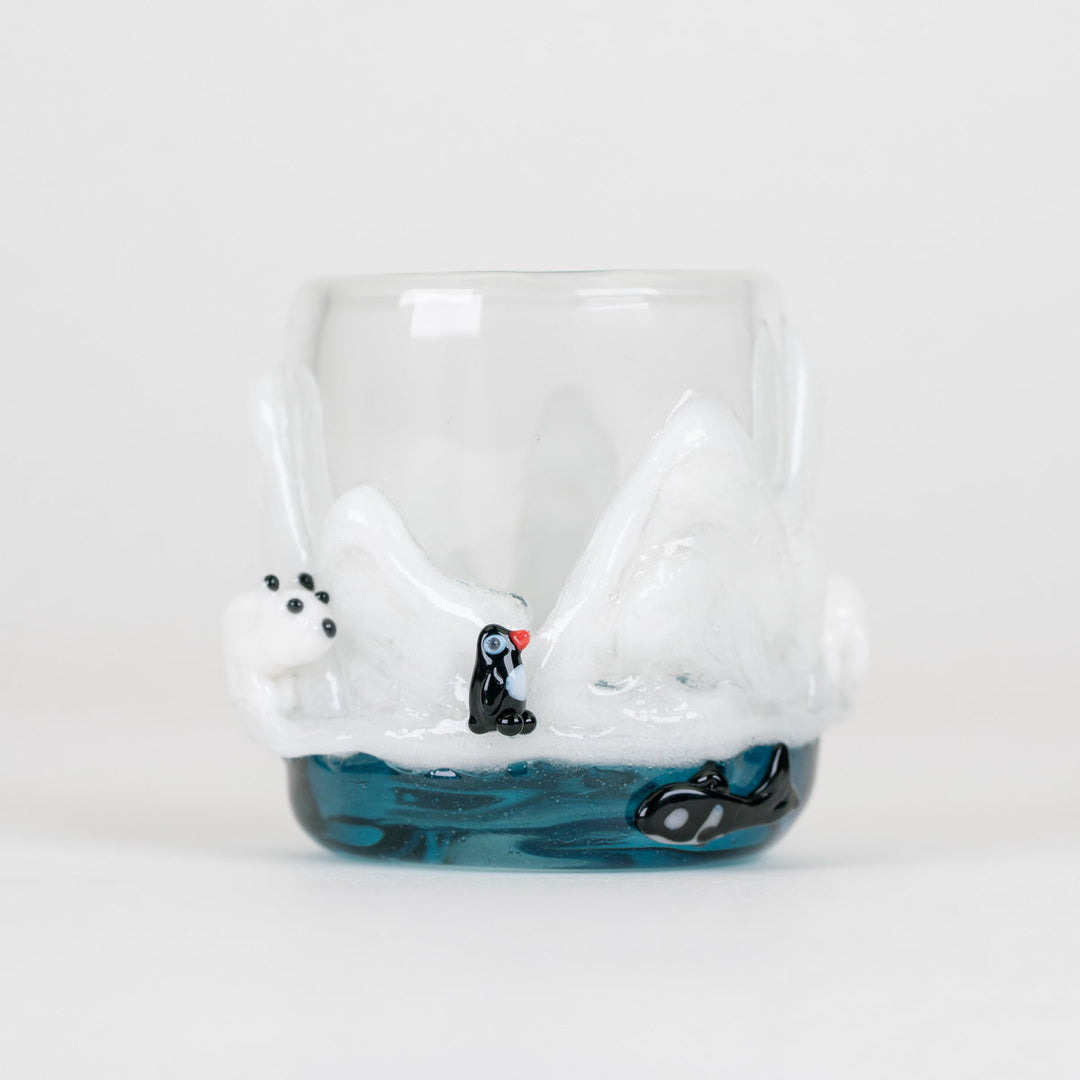 Empire Glassworks Avenge The Arctic Puffco Proxy Core Attachment, glass on its own, front view.