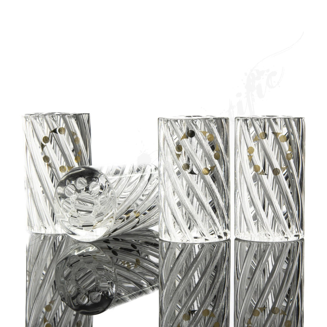 Clear Gordo Scientific Rip Tips, reusable borosilicate glass filter tips for joints, designed for enhanced smoking experience.