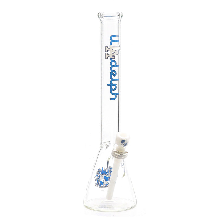 illadelph 5mm short beaker with la label displaying compact beaker base design and thick handblown borosilicate glass
