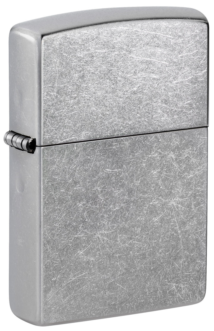 Zippo - Classic Street Chrome lighter featuring a brushed, distressed chrome finish. Durable, windproof, and refillable, ideal for everyday use.