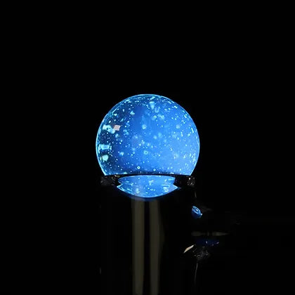 Bear Quartz - Glass Marble | 22mm UV Reactive glowing blue under UV light, enhancing visibility and style for nail art and dabbing tools.