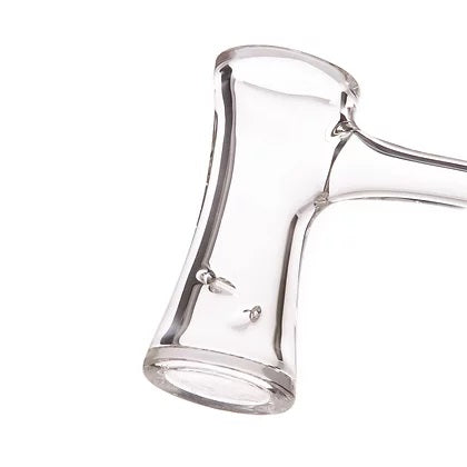 Bear Quartz Hourglass Banger 14mm Male 90° — side profile with joint detail