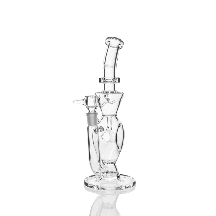 Ben Wilson Disc Perc Tube Recycler in Clear, handblown dab rig