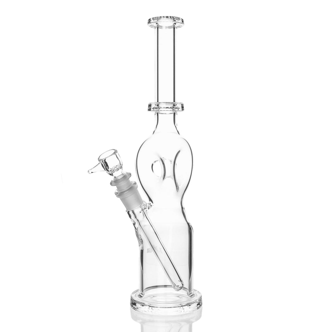 Ben Wilson Triple Donut Tube in Clear, handblown straight tube bong
