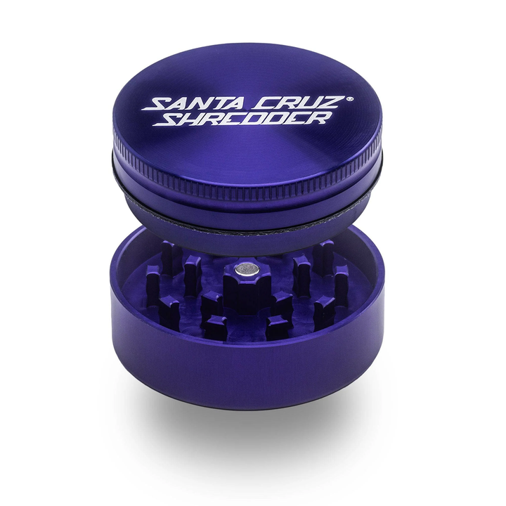 Purple Santa Cruz Shredder 2-Piece Medium Grinder – engineered aluminum teeth for consistent grind.