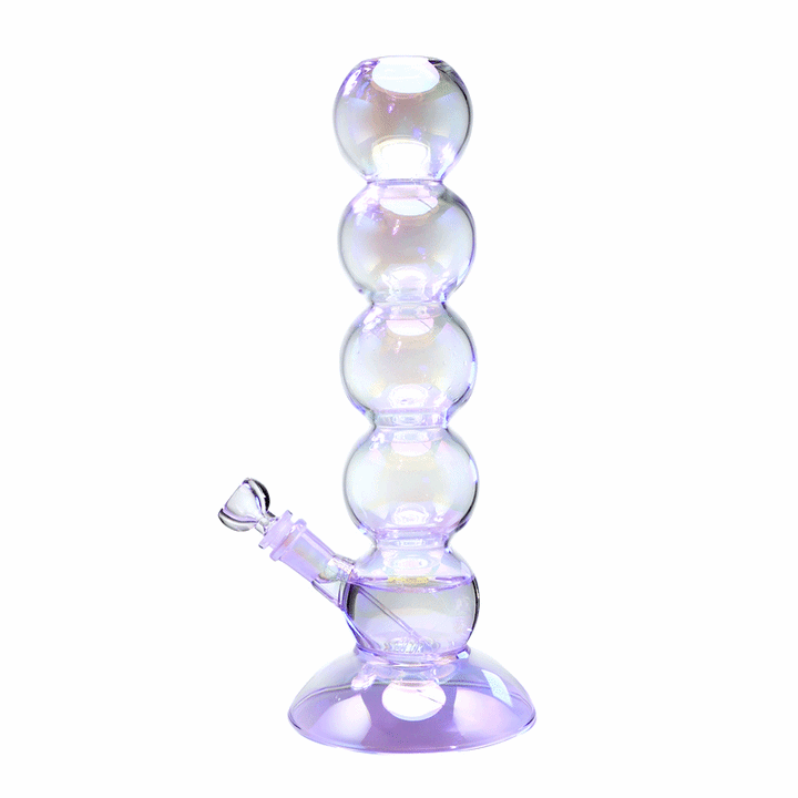 Animated view of the BigFun! 13 inch Bubble Bong in use, showing water bubbling up through the stacked chambers during a draw