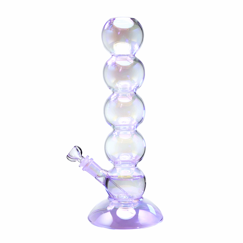 Animated view of the BigFun! 13 inch Bubble Bong in use, showing water bubbling up through the stacked chambers during a draw