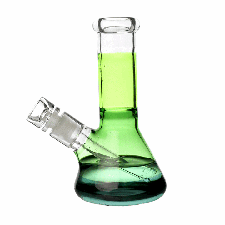 Animated clip of the BigFun! 8" Tricolor Bong in Canopy: water churns and bubbles up through the downstem during a draw