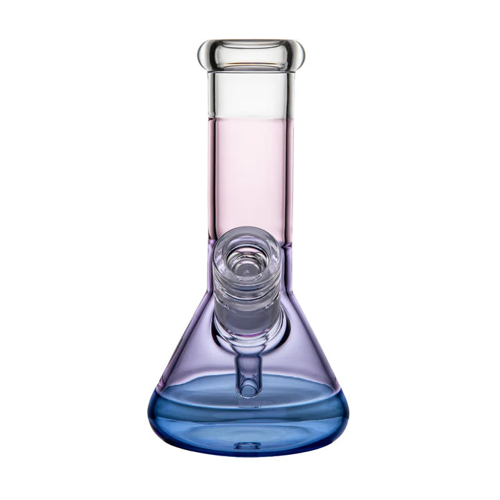 BigFun! 8" Tricolor Bong in Sorbet, front view, with the included 14mm bowl in place
