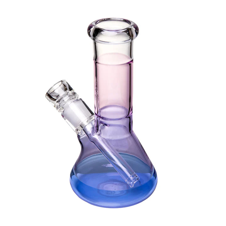 BigFun! 8" Tricolor Bong in Sorbet from the top back left, looking down into the mouthpiece opening