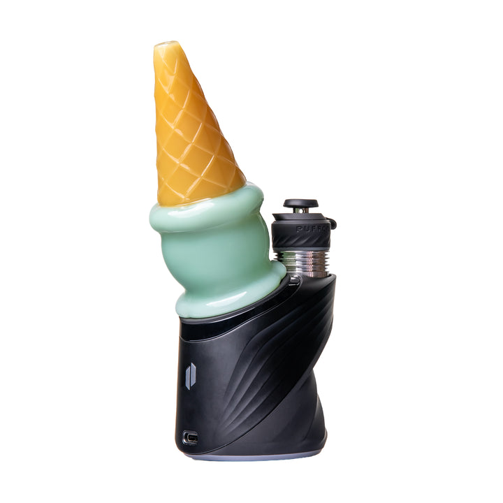Mint BigFun! Ice Cream Peak Top on a Puffco Peak at a rear angle — device sold separately and not included