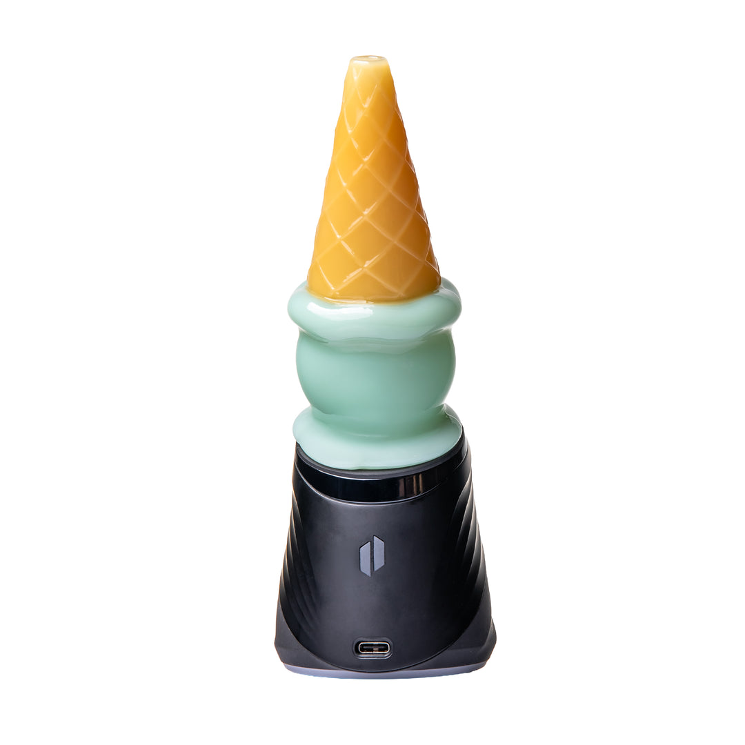 Mint BigFun! Ice Cream Peak Top mounted on a Puffco Peak seen from the back — device sold separately and not included