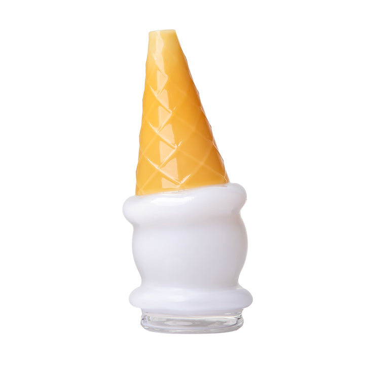 BigFun! Ice Cream Peak Top in Vanilla, the same cone attachment in cream-white borosilicate glass, shown upright