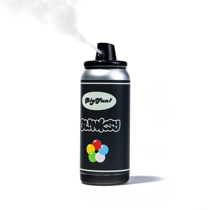 BigFun! Blinksy in Spray Mode, blowing a visible cloud of vapor out of the spray nozzle