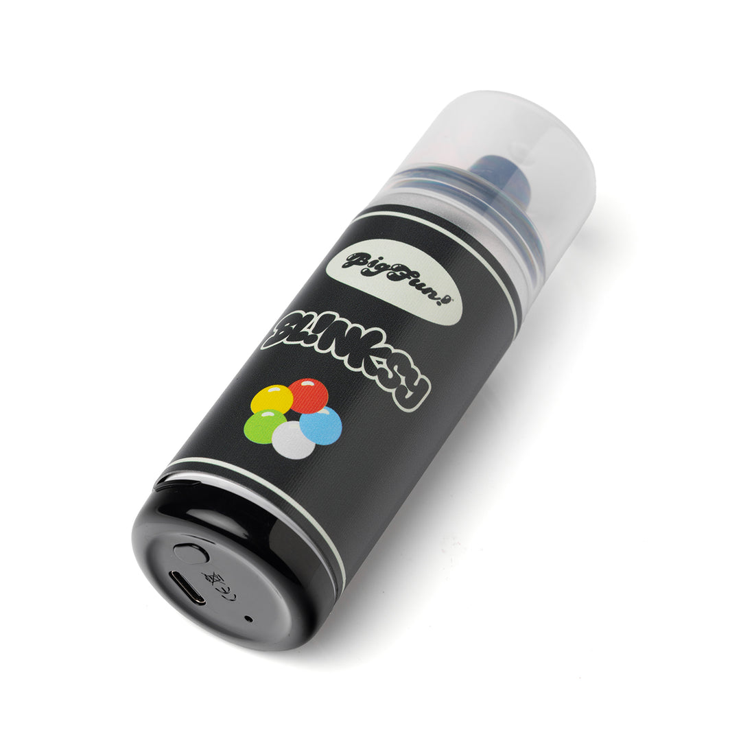 BigFun! Blinksy 510 battery lying down at an angle, showing the spray nozzle mouthpiece
