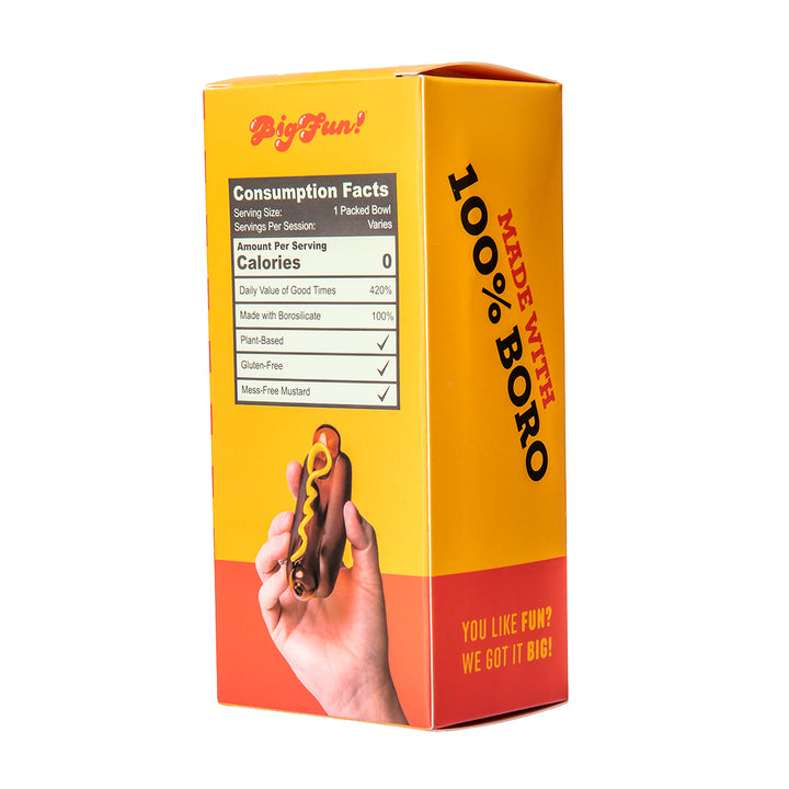 Back of the BigFun! Glizzy Hand Pipe retail box showing product details