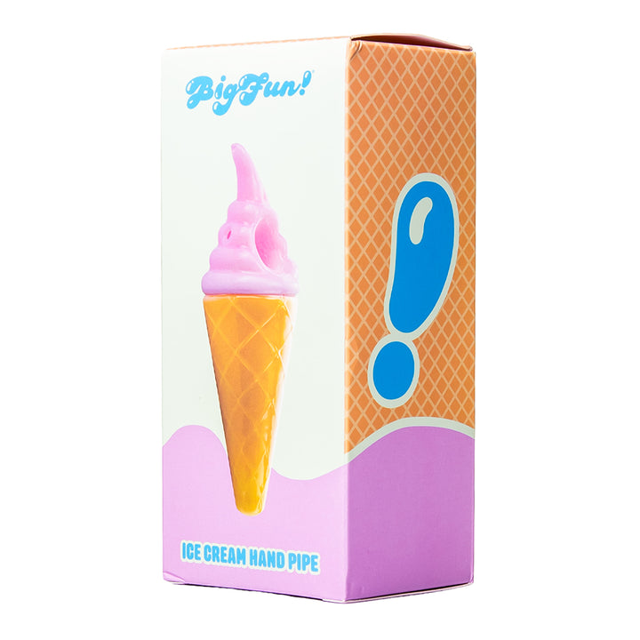 Front of the BigFun! Ice Cream Hand Pipe retail box with BigFun! branding, shown with the Strawberry colorway