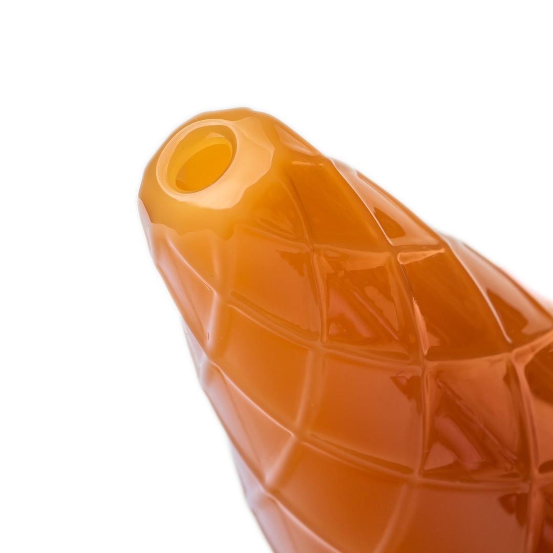 Close-up of the BigFun! Ice Cream Hand Pipe mouthpiece at the tip of the cone, shown on the Vanilla colorway