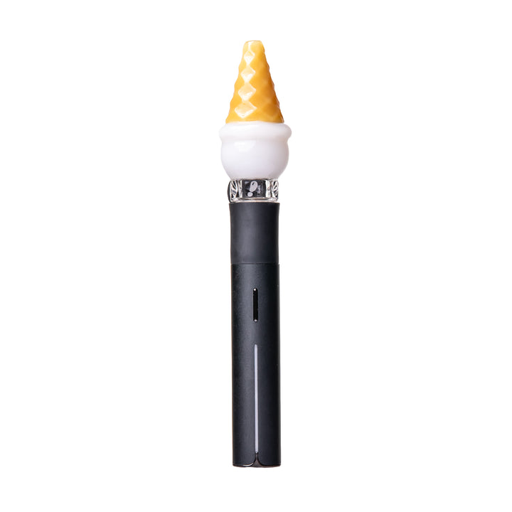 Vanilla BigFun! Ice Cream Pivot Top shown mounted on a Puffco Pivot to demonstrate fitment — the Puffco Pivot device is sold separately and not included