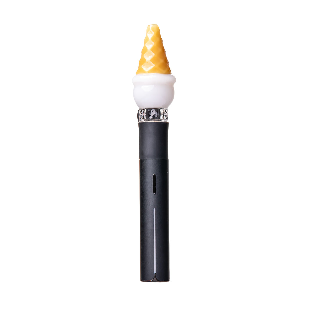 Vanilla BigFun! Ice Cream Pivot Top shown mounted on a Puffco Pivot to demonstrate fitment — the Puffco Pivot device is sold separately and not included