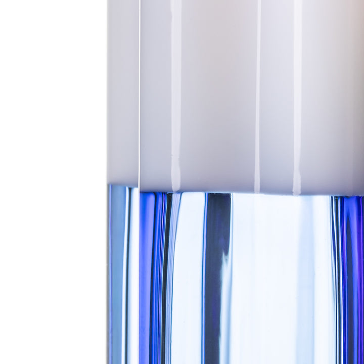 Detail view of the BigFun! Pipesicle Red White Blue showing the full-colored glass work where the red, white, and blue meet